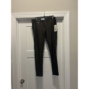 Tipsy Elves Black Sequin Pants Leggings NWT Size XL Stretch Holiday Party Club